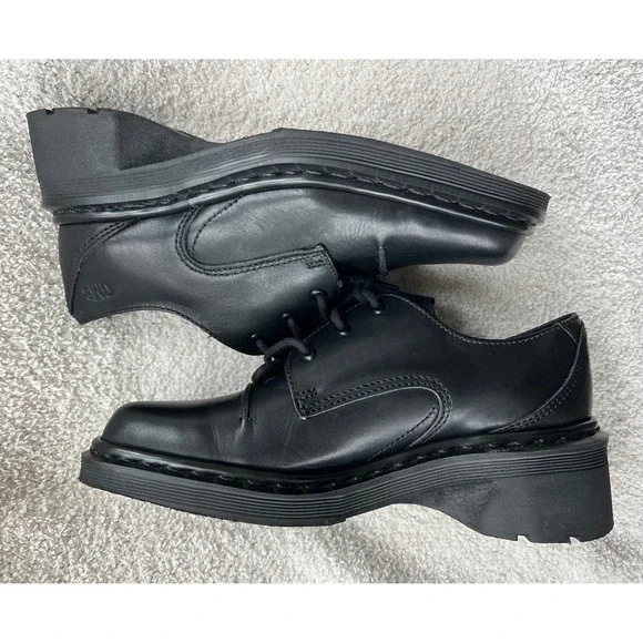 Dr Martens Black Leather Air Cushioned Sole Oxford Shoes Size 5 Chunky Y2K - Picture 6 of 12